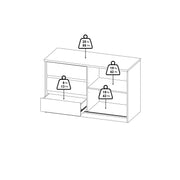 Naia Storage Unit with 1 Sliding Door and 3 Drawers in Jackson – White Gloss – image 11