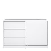 Naia Storage Unit with 1 Sliding Door and 3 Drawers in Jackson – White Gloss – image 2