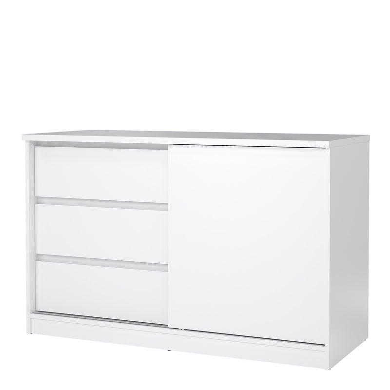Naia Storage Unit with 1 Sliding Door and 3 Drawers in Jackson – White Gloss – image 3
