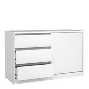 Naia Storage Unit with 1 Sliding Door and 3 Drawers in Jackson – White Gloss – image 4