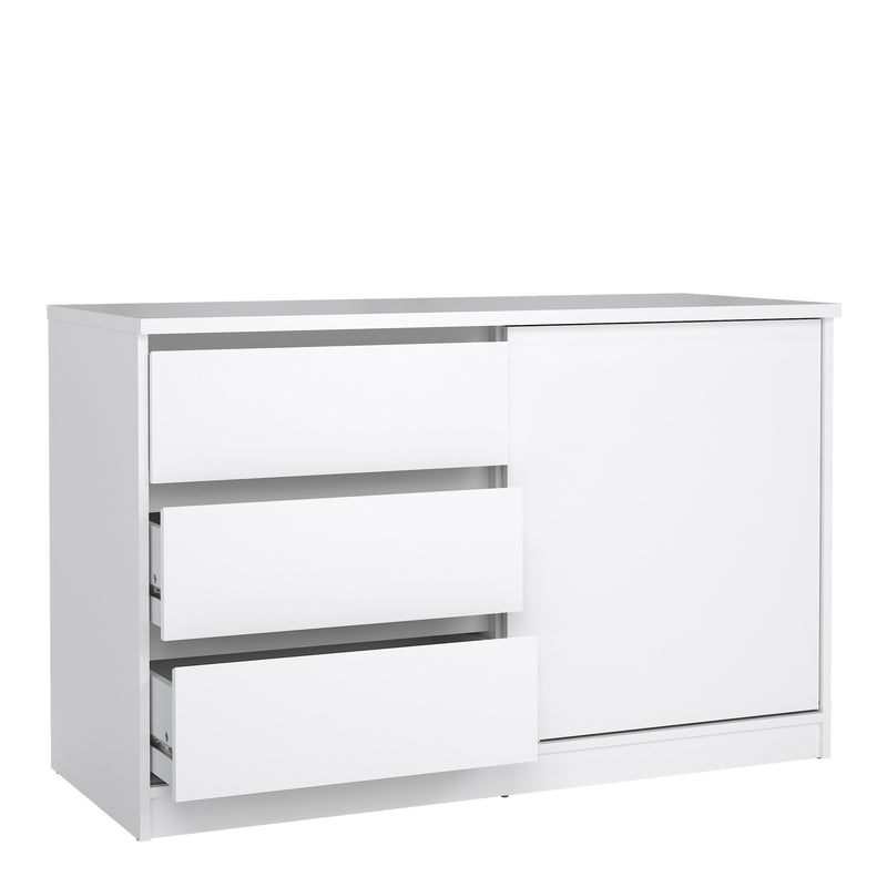 Naia Storage Unit with 1 Sliding Door and 3 Drawers in Jackson – White Gloss – image 4