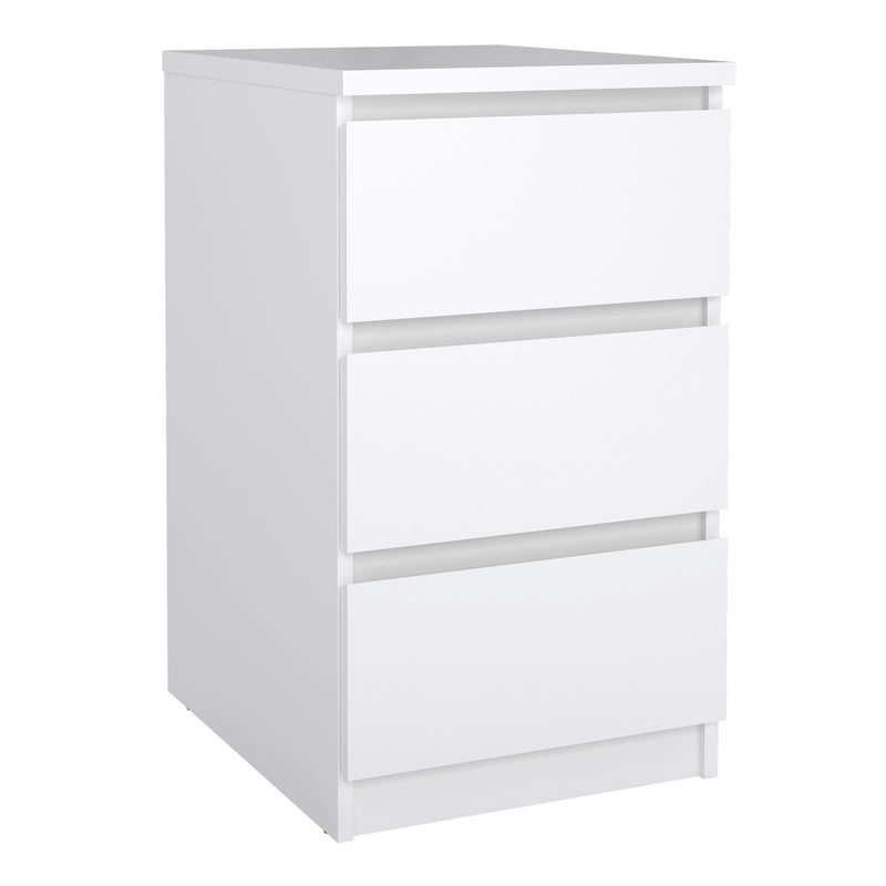 Naia Package - Bedside 3 Drawers + Chest of 5 Drawers + Wardrobe with 2 Doors + 1 Drawer in White High Gloss – image 2