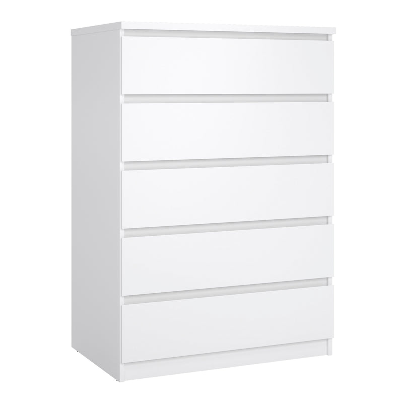 Naia Package - Bedside 3 Drawers + Chest of 5 Drawers + Wardrobe with 2 Doors + 1 Drawer in White High Gloss – image 5