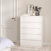Naia Package - Bedside 3 Drawers + Chest of 5 Drawers + Wardrobe with 2 Doors + 1 Drawer in White High Gloss – image 7