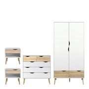 Oslo 4 Piece Bedroom Set White & Oak – image 1