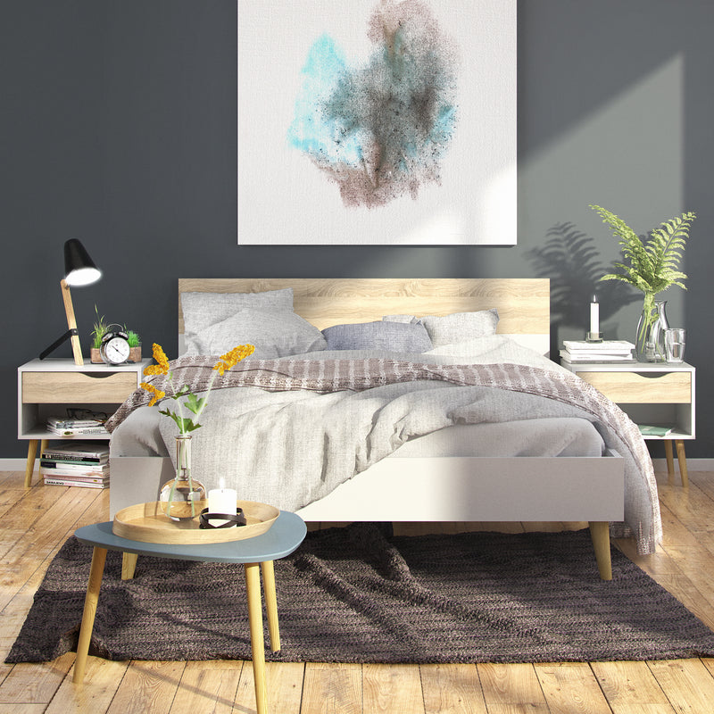 Oslo 4 Piece Bedroom Set White & Oak – image 4