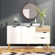 Oslo Sideboard Large 3 Drawers 2 Doors in White and Oak – image 4