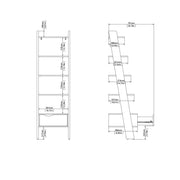 Oslo Leaning Bookcase 1 Drawer in White and Oak – image 12