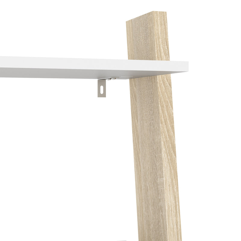 Oslo Leaning Bookcase 1 Drawer in White and Oak – image 9