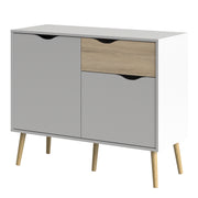 Oslo Sideboard Small 1 Drawer 2 Doors in White and Oak – image 3