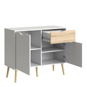 Oslo Sideboard Small 1 Drawer 2 Doors in White and Oak – image 4