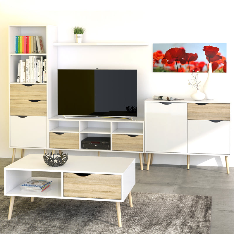 Oslo Sideboard Small 1 Drawer 2 Doors in White and Oak – image 8