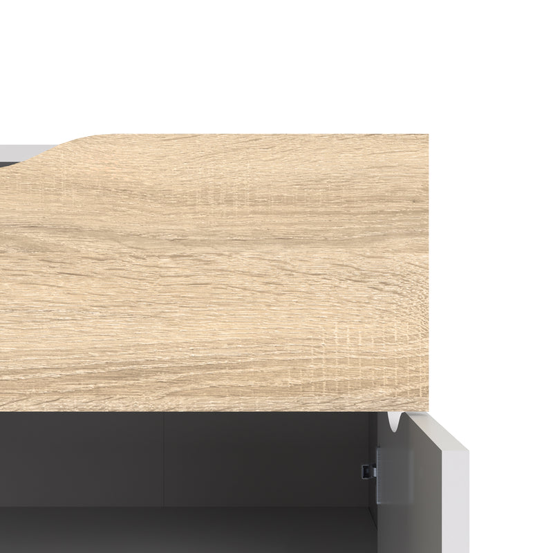 Oslo Sideboard Small 1 Drawer 2 Doors in White and Oak – image 9