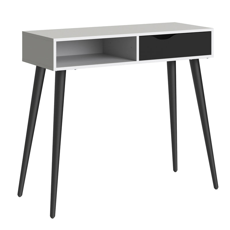 Oslo Console Table 1 Drawer 1 Shelf – Matt Black – image 1