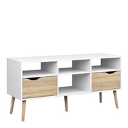 Oslo TV Unit Wide 2 Drawers 4 Shelves – image 1