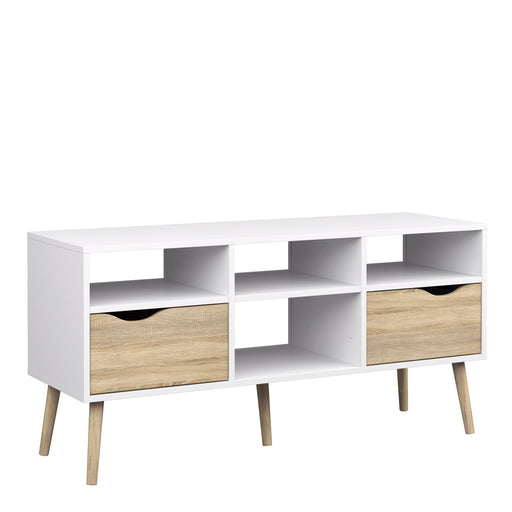 Oslo TV Unit Wide 2 Drawers 4 Shelves – image 1