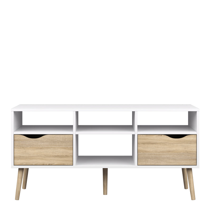 Oslo TV Unit Wide 2 Drawers 4 Shelves – image 2