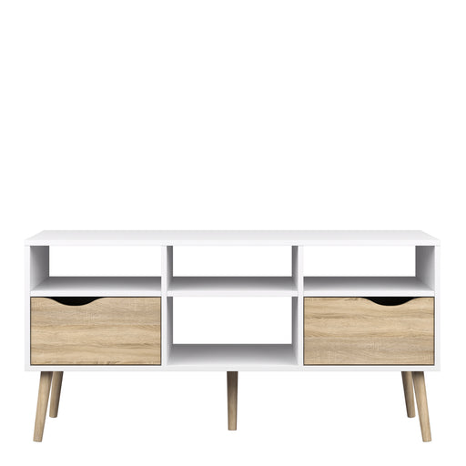 Oslo TV Unit Wide 2 Drawers 4 Shelves – image 2