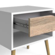 Oslo Bedside 1 Drawer in White and Oak (Package of 2.) – image 12