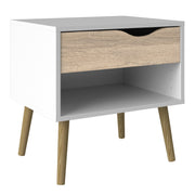 Oslo Bedside 1 Drawer in White and Oak (Package of 2.) – image 2