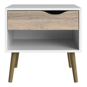 Oslo Bedside 1 Drawer in White and Oak (Package of 2.) – image 3