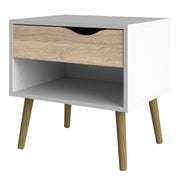 Oslo Bedside 1 Drawer in White and Oak (Package of 2.) – image 4