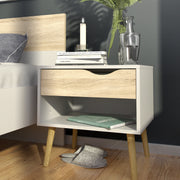 Oslo Bedside 1 Drawer in White and Oak – image 7