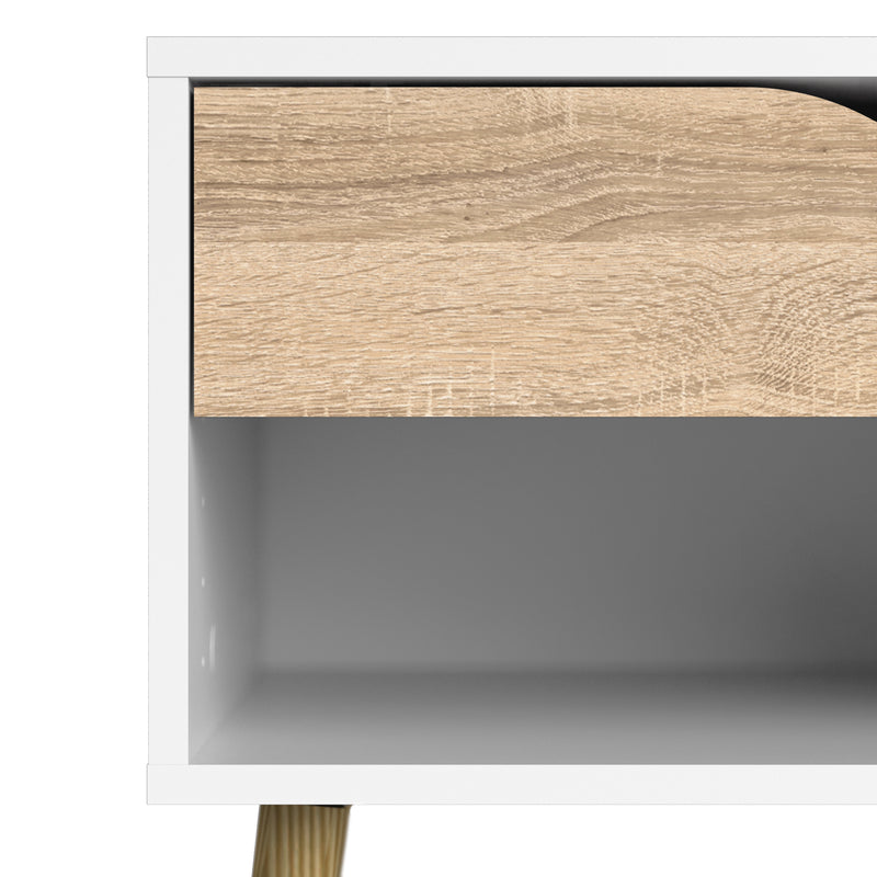 Oslo Bedside 1 Drawer in White and Oak (Package of 2.) – image 10