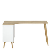 Oslo Desk 2 Drawer in White and Oak – image 2