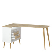 Oslo Desk 2 Drawer in White and Oak – image 4