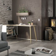 Oslo Desk 2 Drawer in White and Oak – image 6