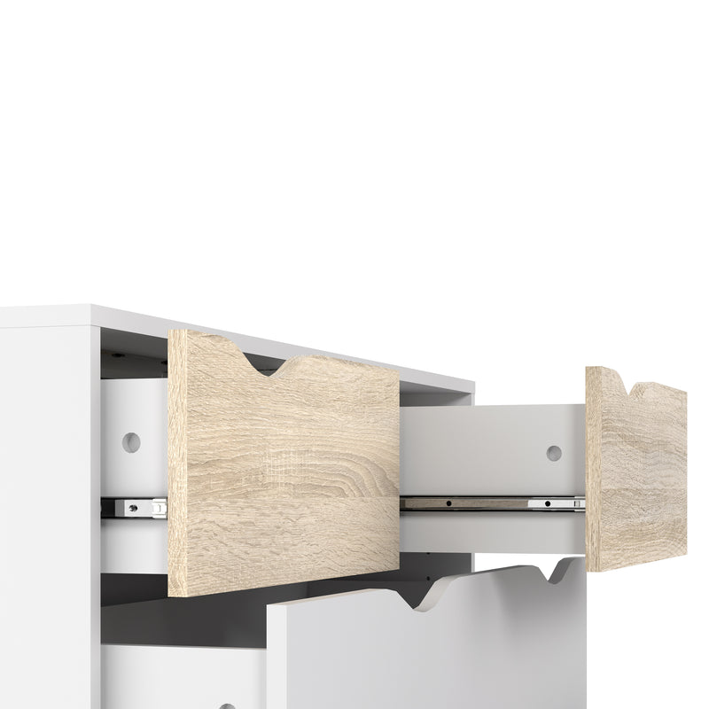 Oslo Chest of 5 Drawers in White and Oak – image 5