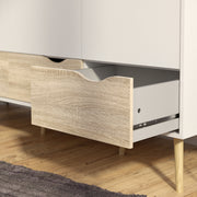 Oslo Wardrobe 3 Doors 3 Drawers in White and Oak – image 10