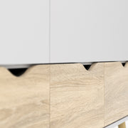 Oslo Wardrobe 3 Doors 3 Drawers in White and Oak – image 6