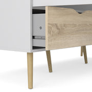 Oslo Wardrobe 3 Doors 3 Drawers in White and Oak – image 8