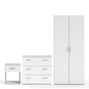 Space Package - Bedside 1 Drawer + Chest of 3 Drawers + Wardrobe with 2 Doors in White – image 1