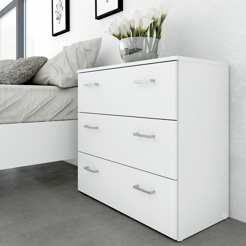 Space Package - Bedside 1 Drawer + Chest of 3 Drawers + Wardrobe with 2 Doors in White – image 8