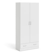 Space Wardrobe with 2 Doors , including 1 Drawer 1750 – White – image 1