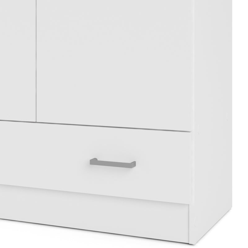 Space Wardrobe with 2 Doors , including 1 Drawer 1750 – White – image 10