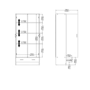 Space Wardrobe with 2 Doors , including 1 Drawer 1750 – White – image 12