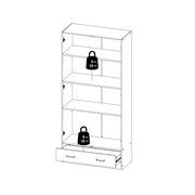 Space Wardrobe with 2 Doors , including 1 Drawer 1750 – White – image 13