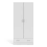 Space Wardrobe with 2 Doors , including 1 Drawer 1750 – White – image 2
