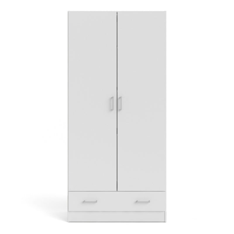 Space Wardrobe with 2 Doors , including 1 Drawer 1750 – White – image 2