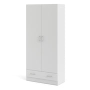 Space Wardrobe with 2 Doors , including 1 Drawer 1750 – White – image 3