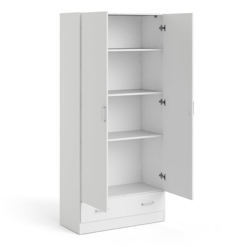 Space Wardrobe with 2 Doors , including 1 Drawer 1750 – White – image 5