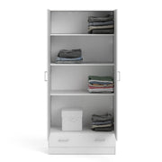 Space Wardrobe with 2 Doors , including 1 Drawer 1750 – White – image 8