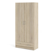 Space Wardrobe with 2 Doors , including 1 Drawer 1750 – Oak – image 3