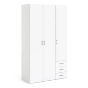 Space Wardrobe 3 Doors 3 Drawers 2000 – White – image 1
