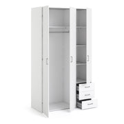 Space Wardrobe 3 Doors 3 Drawers 2000 – White – image 4