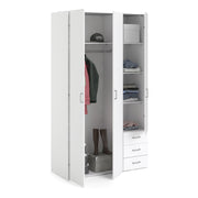 Space Wardrobe 3 Doors 3 Drawers 2000 – White – image 5
